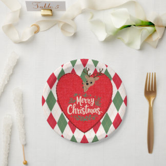 Assiette en papier Joyeux Noël