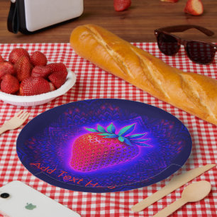 Assiette en papier Néon Strawberry Look vif