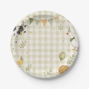 Assiette en papier Oh Deere pour anniversaire 7"