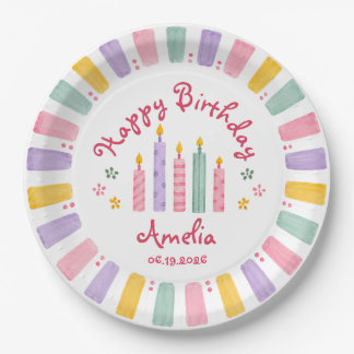 Assiette en papier personnalisée Joyeux Anniversai