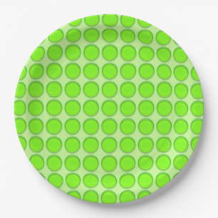 Assiette en papier - Points verts
