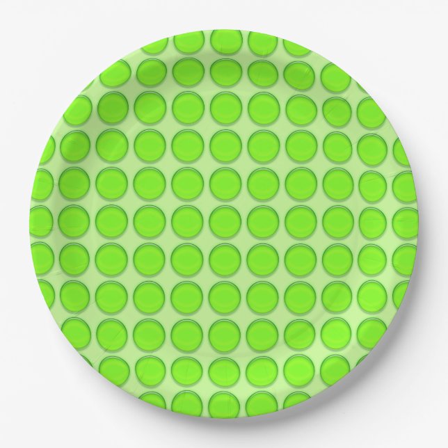 Assiette en papier - Points verts (Devant)