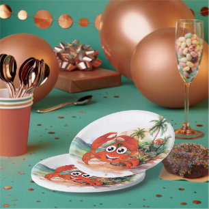 assiette en papier pour amateurs de crabes de plag
