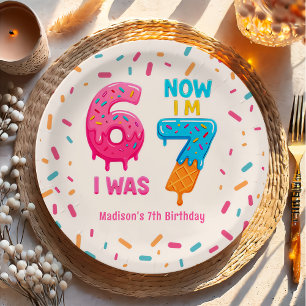 Assiette en papier pour anniversaire 67 Glace Six