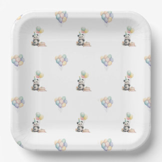 Assiette en papier pour anniversaire de panda ador