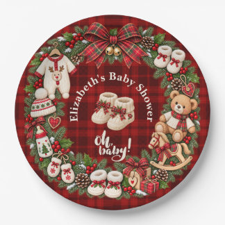 Assiette en papier pour Baby Shower avec motif car