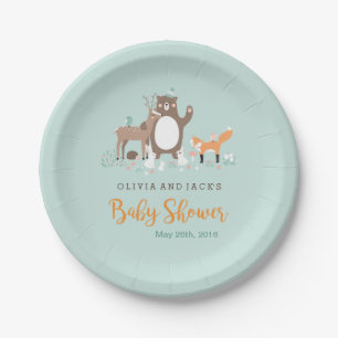 Assiette en papier pour Baby Shower sur le thème d