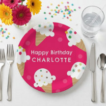 Assiette en papier pour fête d'anniversaire glace
