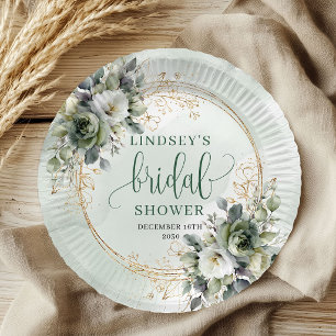 Assiette en papier pour la douche de mariée à la s