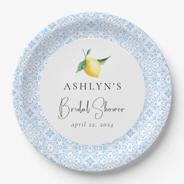 Assiette en papier pour la douche de mariée au cit (Devant)