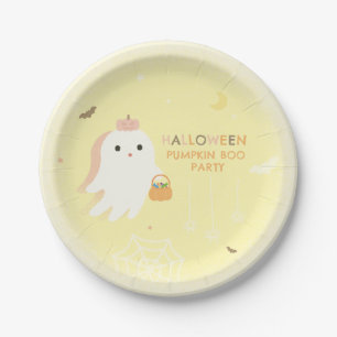 Assiette en papier pour la fête de Boo de citrouil