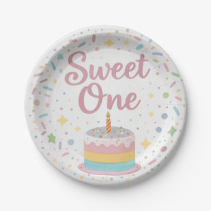 Assiette en Papier pour le 1er Anniversaire Sweet