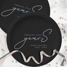 Assiette en papier pour les 25 ans de mariage