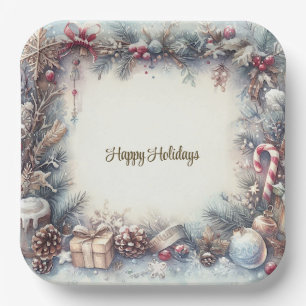 Assiette en papier pour les vacances d'hiver