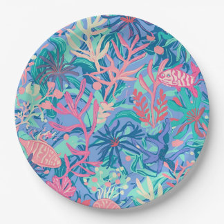 Assiette en papier ronde à graphisme élégant