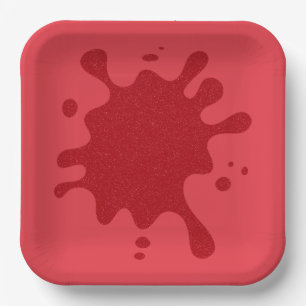 Assiette en papier rouge tomate personnalisable av