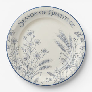 Assiette en papier "Saison de gratitude" à motif t