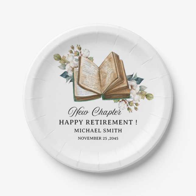 Assiette en papier unique pour retraite (Devant)