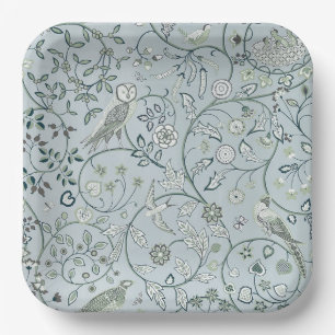 ASSIETTE EN PAPIER: WILLIAM MORRIS : OWL & PHÉASAN