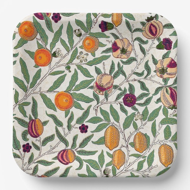 ASSIETTE EN PAPIER: WILLIAM MORRIS : POMEGRANATES (Recto)