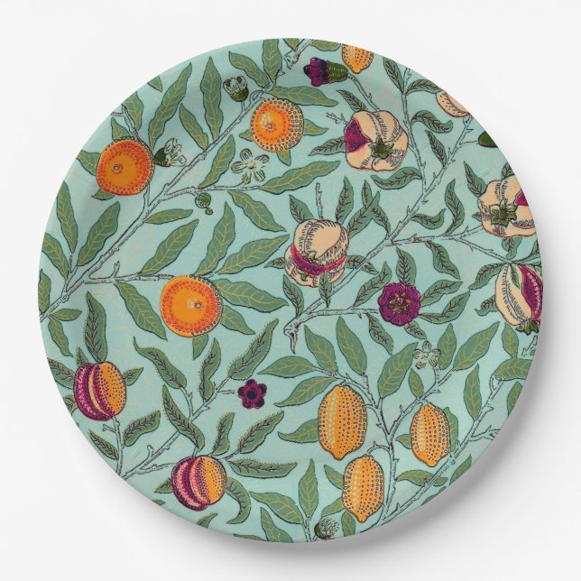 ASSIETTE EN PAPIER: WILLIAM MORRIS : POMEGRANATES  (Devant)