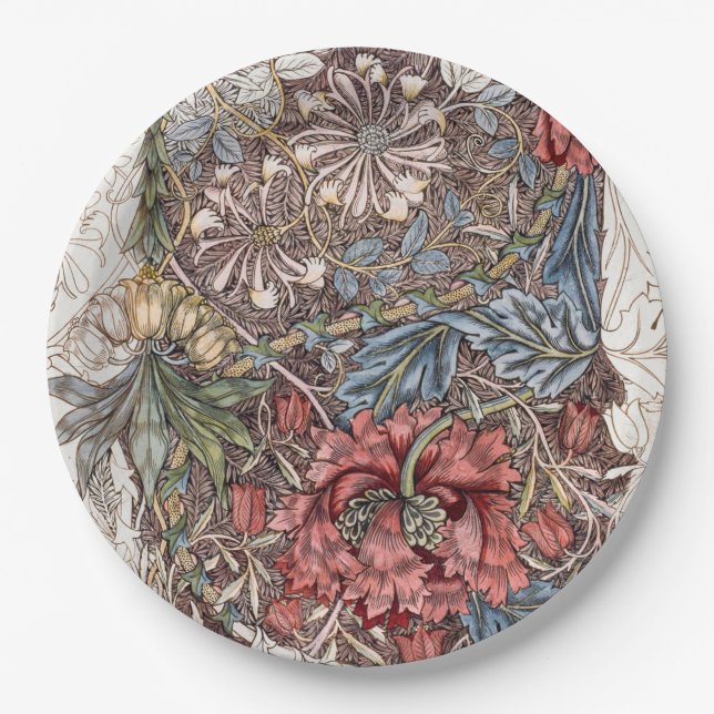 ASSIETTE EN PAPIER: WILLIAM MORRIS : TULIP SAUVAGE (Devant)