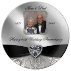 60e anniversaire Mariage Photo Plaque de porcelain