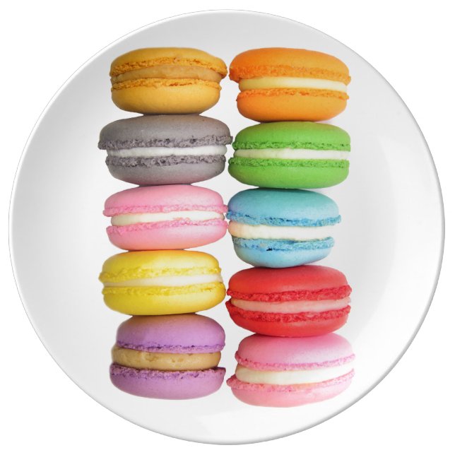 Assiette En Porcelaine Plaque Macarons (Devant)