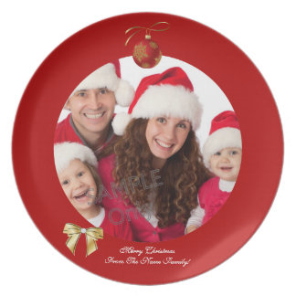 Assiette Noël Noël Modèle photo 2 enfants famille