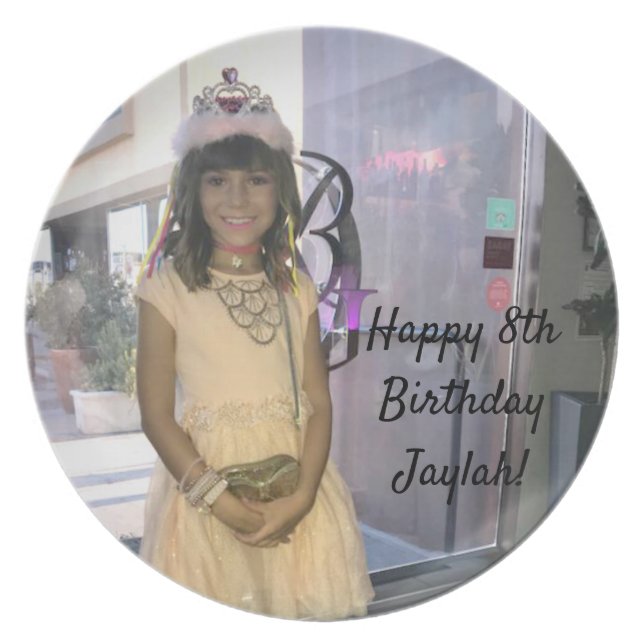 Assiette Plaque d'anniversaire de Jaylah (Devant)