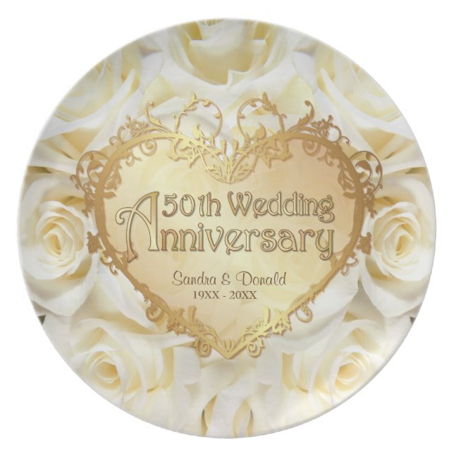 Assiette Plaque de 50e anniversaire de la Rose blanche (Devant)