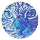 Plat de mélamine de chat de mosaïque