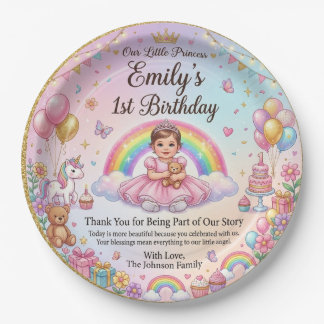 Assiette pour fête d'anniversaire de princesse