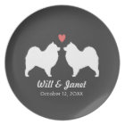 Silhouettes de Samoyed avec le coeur et le texte