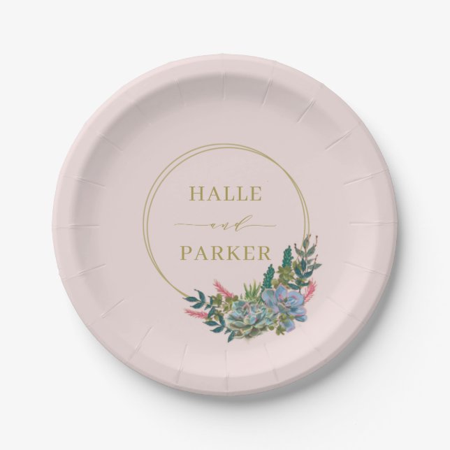 Assiettes de mariage ou de Baby Shower avec des su (Devant)