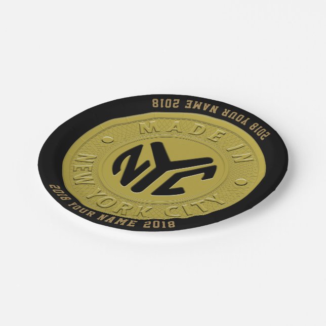 Assiettes En Carton 08of12 New York Token Party Plaque (Angle)