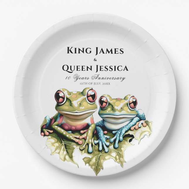 Assiettes En Carton 10 ans Mariage Anniversaire Jardin Décontractée fê (Devant)