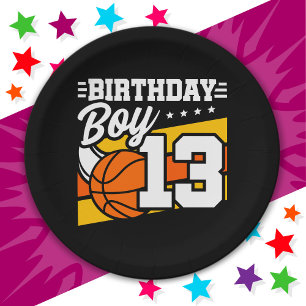 Assiettes En Carton 13 ans Basketball Party 13e anniversaire garçon