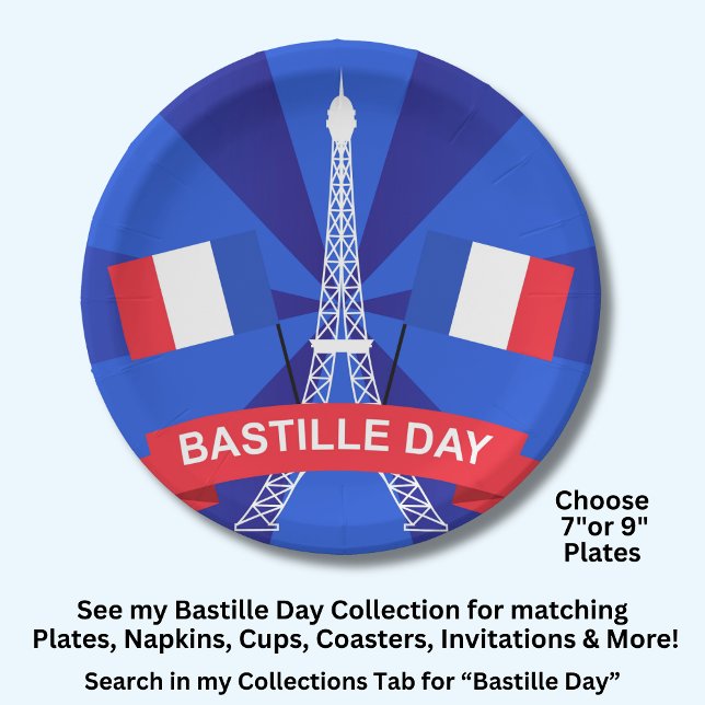 Assiettes En Carton 14 juillet Fête Nationale Française (Créateur téléchargé)