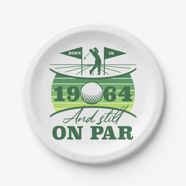 Assiettes En Carton 1964 60e anniversaire Humour de golf (Devant)