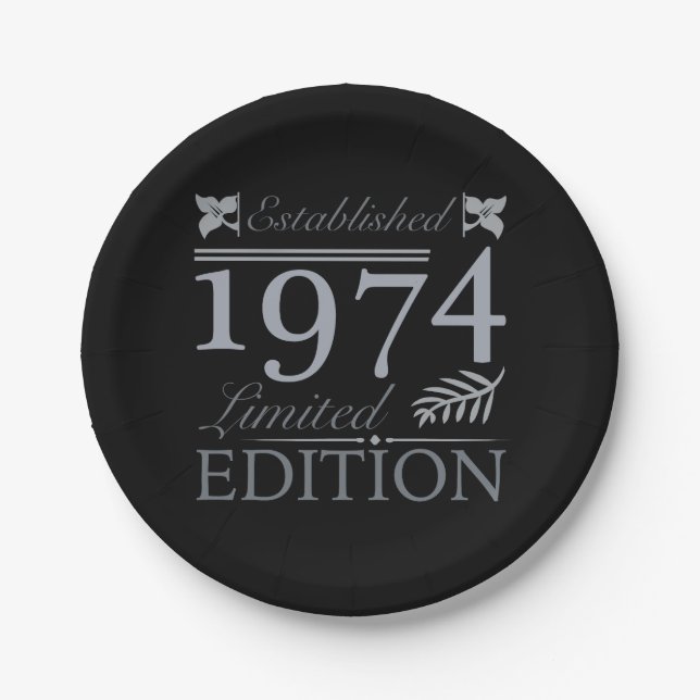 Assiettes En Carton 1974 Edition Limitée 50 Ans (Devant)