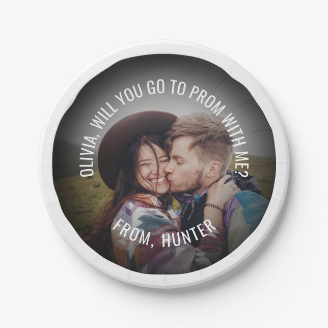 Assiettes En Carton 1 Photo Prom ou HOCO Proposition Cute Promposa Idé (Devant)