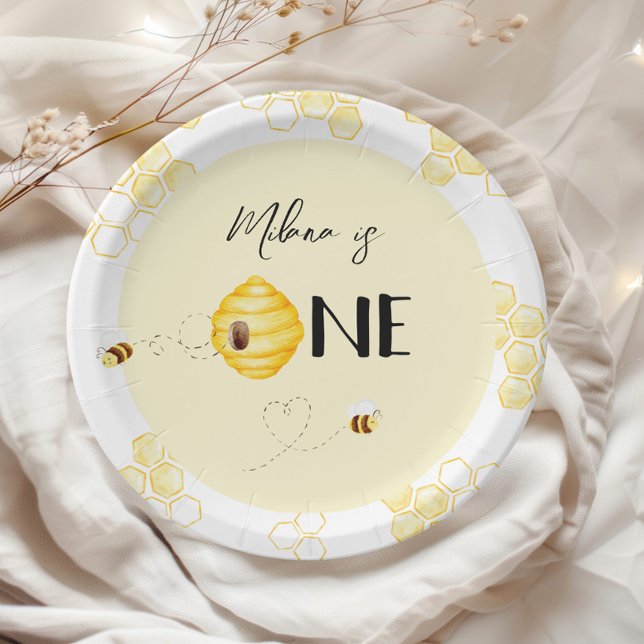 Assiettes En Carton 1er anniversaire Bumble abeille jour anniversaire (Créateur téléchargé)