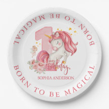 1er Anniversaire Licorne Rose Petite Fille 