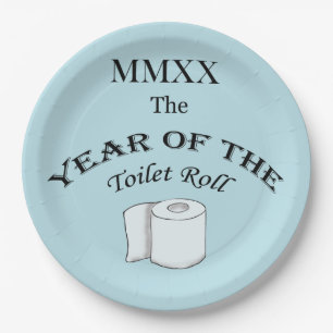 Assiettes En Carton 2020 Année de la plaque de papier doré