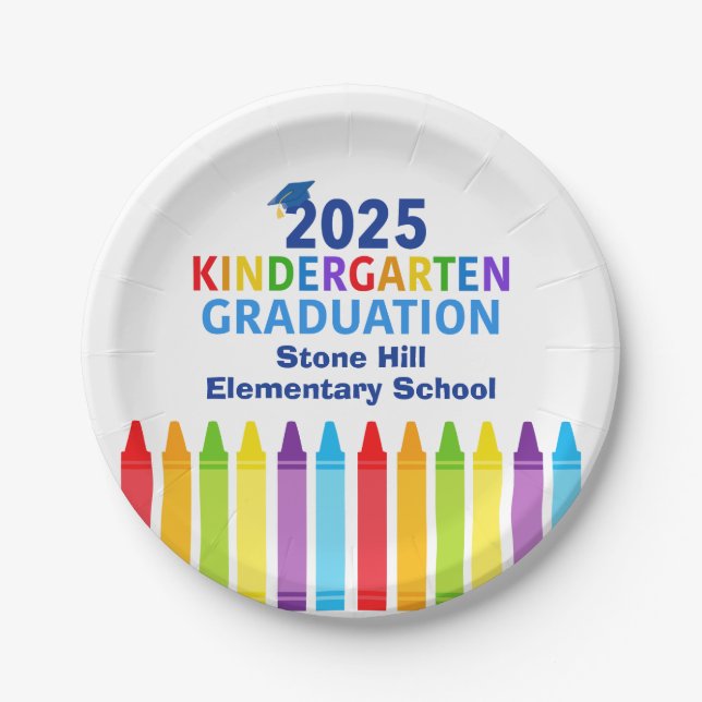 Assiettes En Carton 2025 Jardin d'enfants Graduation sur mesure École  (Devant)