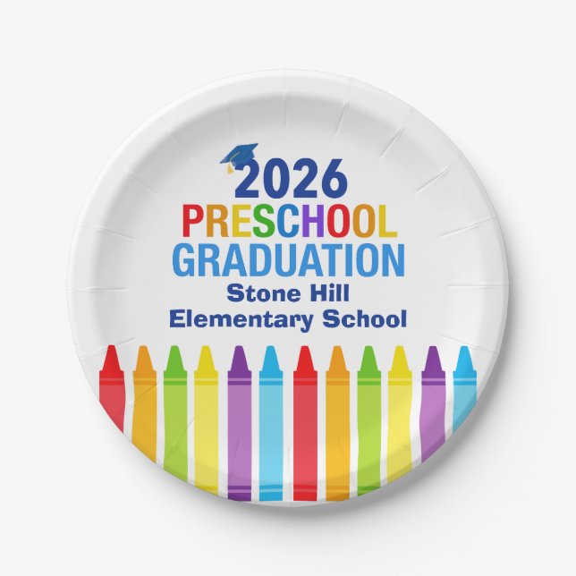 Assiettes En Carton 2026 Preschool Graduation Custom School Party (Devant)