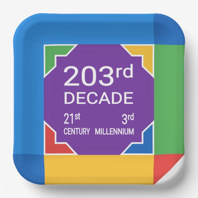 Assiettes En Carton 203e Décennie (Nouvel An 2021—2030) (Recto)