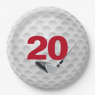 Assiettes En Carton 20e anniversaire Golf Ball Design Plaque en papier