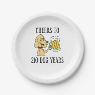 Assiettes En Carton 210 ans de chien 30e anniversaire Plaque de papier